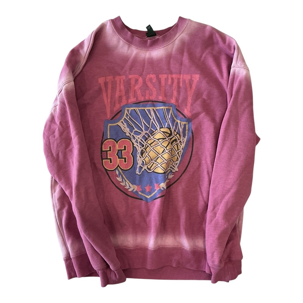 Wild Fable - Varsity 33 Sweatshirt (Size M) - Pink Graphic Pullover‎
